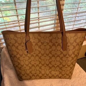 Coach Tan Signature City Tote Bag